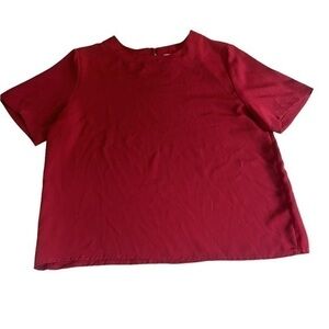 Vintage Ship’N Shore Short Sleeve Blouse - Womens Size 16 - Deep Red